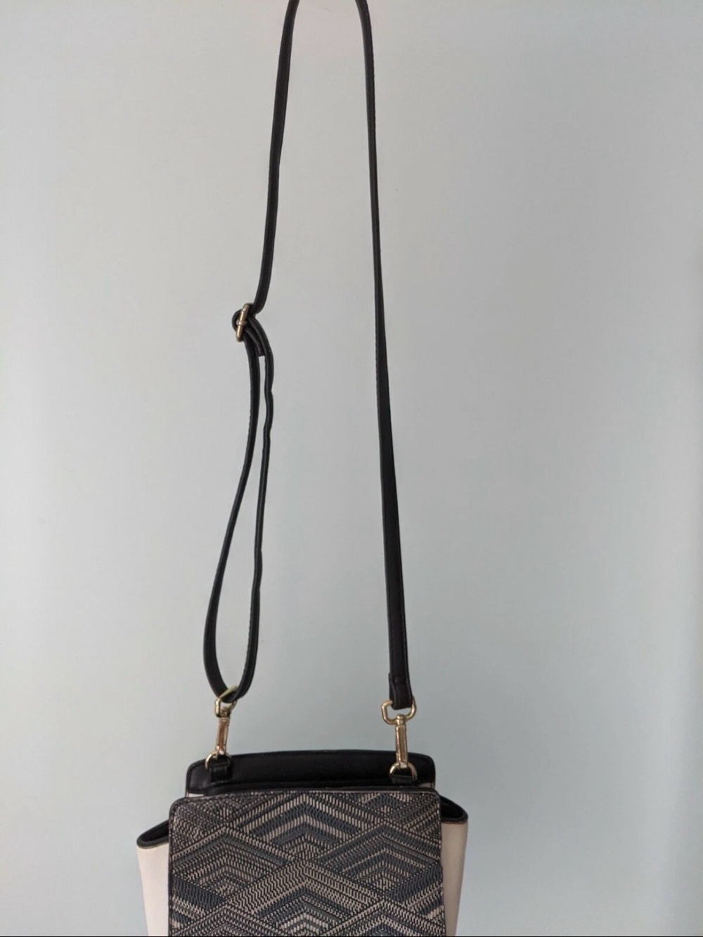Christian Siriano Black and Metallic Chevron Mini Crossbody - Picture 5 of 5